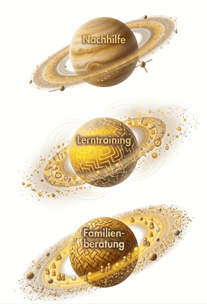 Dreifachprinzip, Nachhilfe, Lerntraining, Familienberatung